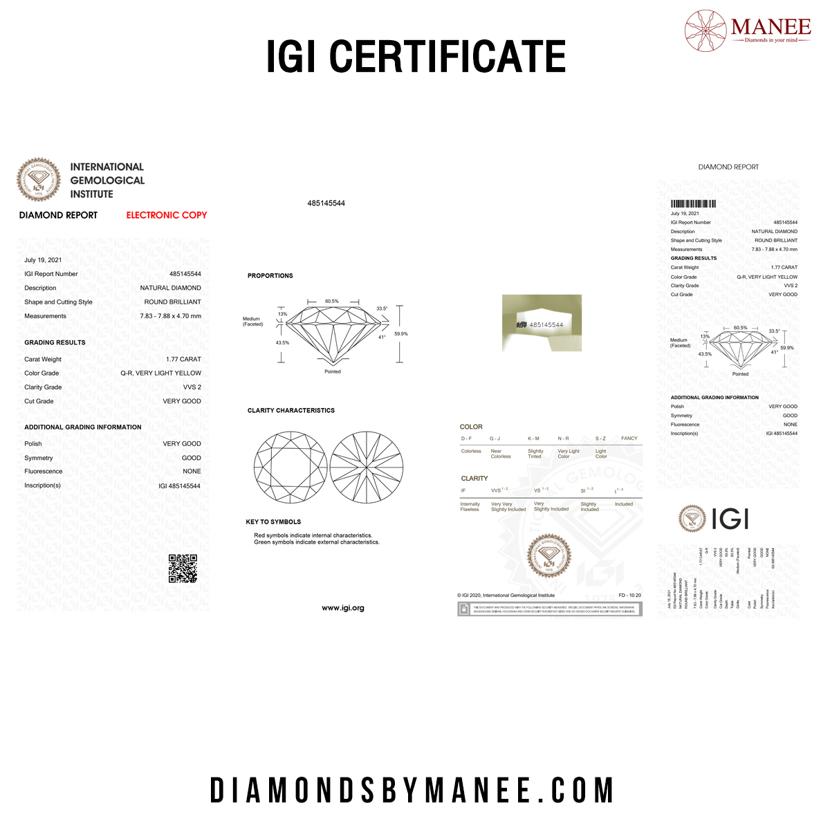 Diamond store gemological certificate